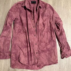 PacSun Men's Casual Button Down Shirt in Maroon